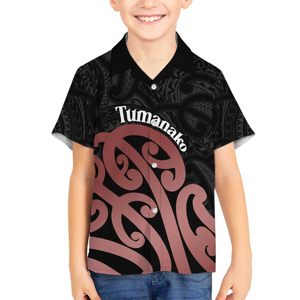New Zealand Mangopare Tamanako Family Matching Summer Maxi Dress and Hawaiian Shirt Aotearoa Maori LT14 Son's Shirt Brown - Polynesian Pride