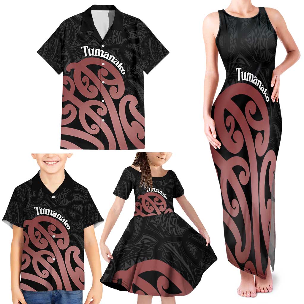 New Zealand Mangopare Tamanako Family Matching Tank Maxi Dress and Hawaiian Shirt Aotearoa Maori LT14 - Polynesian Pride