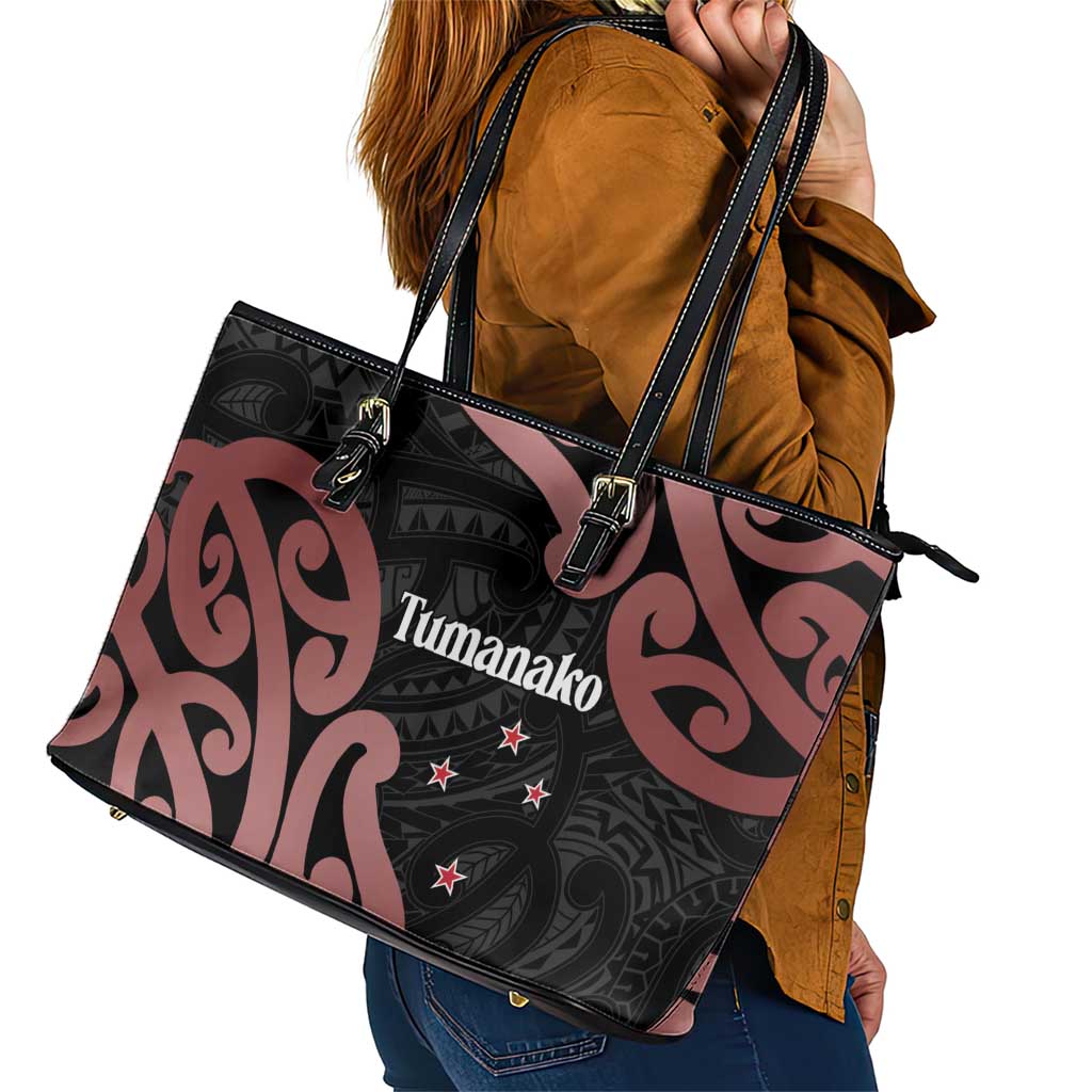 New Zealand Mangopare Tamanako Leather Tote Bag Aotearoa Maori LT14 - Polynesian Pride