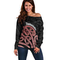 New Zealand Mangopare Tamanako Off Shoulder Sweater Aotearoa Maori