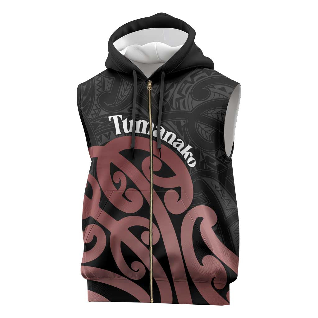 New Zealand Mangopare Tamanako Sleeveless Zip Hoodie Aotearoa Maori - Polynesian Pride
