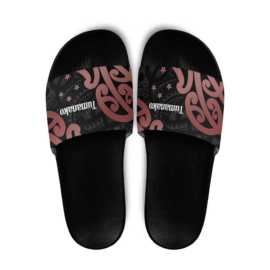 New Zealand Mangopare Tamanako Slide Sandals Aotearoa Maori LT14 Brown - Polynesian Pride