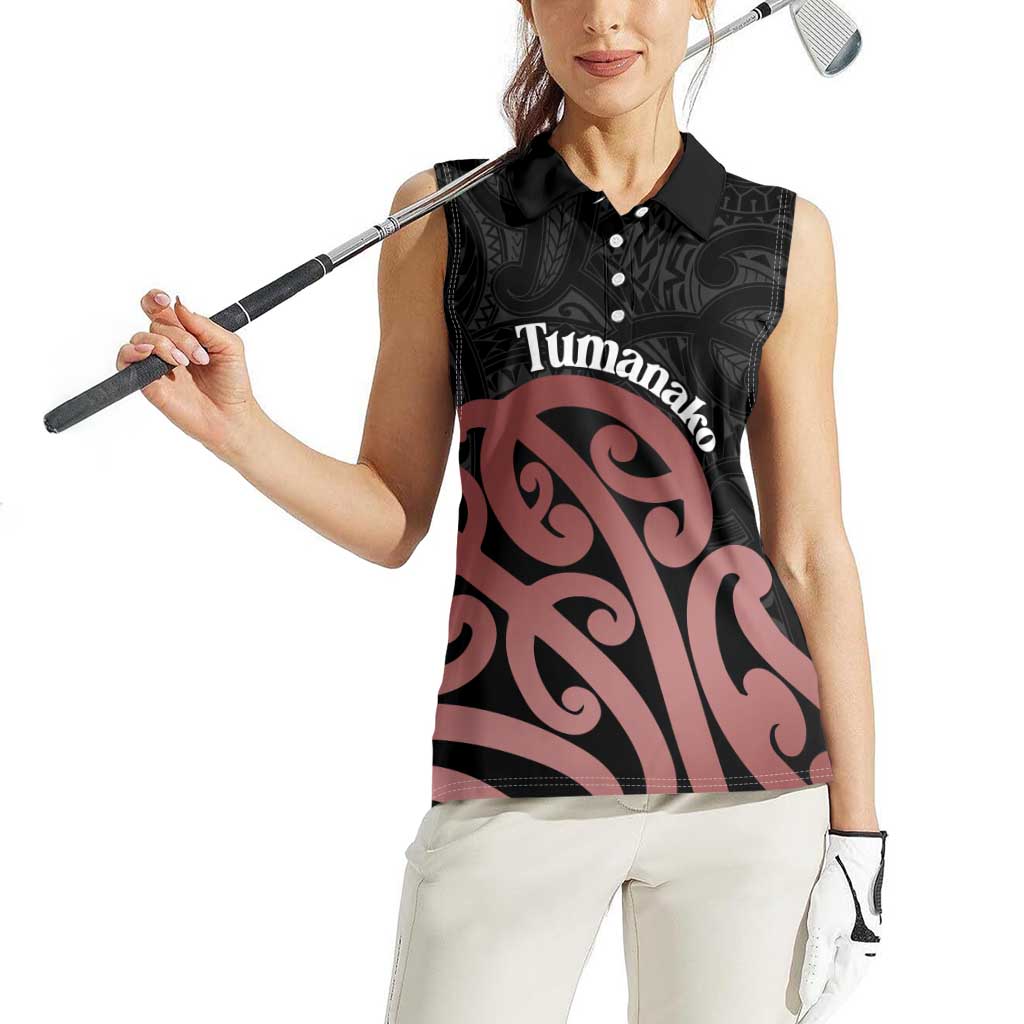 New Zealand Mangopare Tamanako Women Sleeveless Polo Shirt Aotearoa Maori