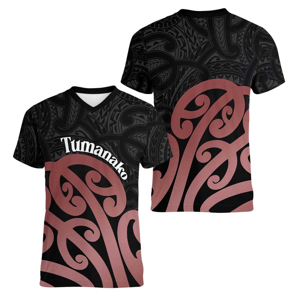 New Zealand Mangopare Tamanako Women V-Neck T-Shirt Aotearoa Maori LT14 - Polynesian Pride
