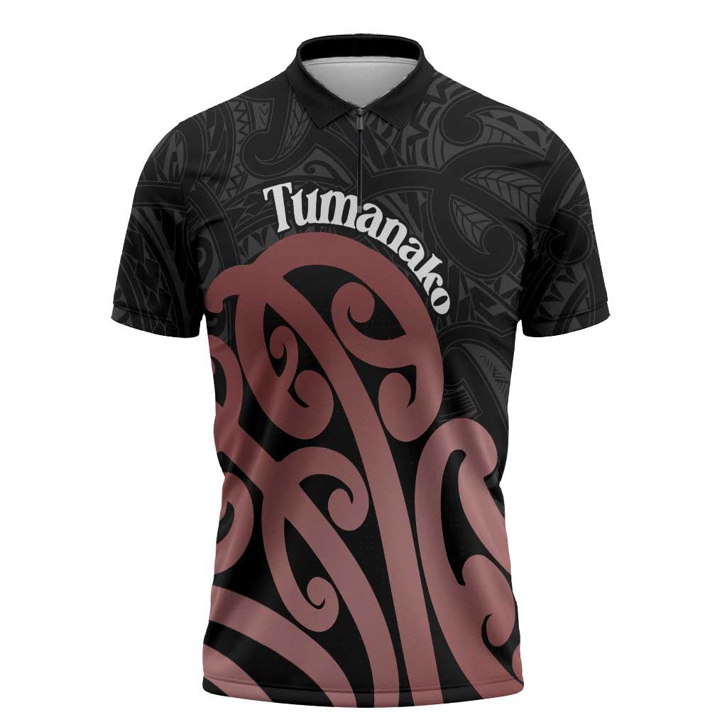 New Zealand Mangopare Tamanako Zipper Polo Shirt Aotearoa Maori - Polynesian Pride
