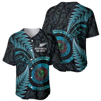 New Zealand Archery Baseball Jersey Aotearoa Silver Fern Maori LT14 - Polynesian Pride