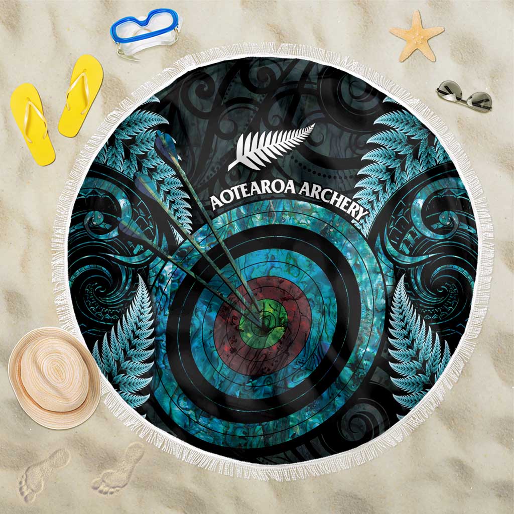 New Zealand Archery Beach Blanket Aotearoa Silver Fern Maori - Polynesian Pride