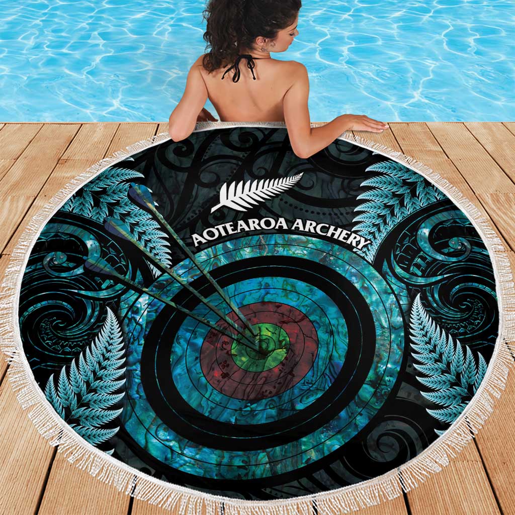 New Zealand Archery Beach Blanket Aotearoa Silver Fern Maori - Polynesian Pride