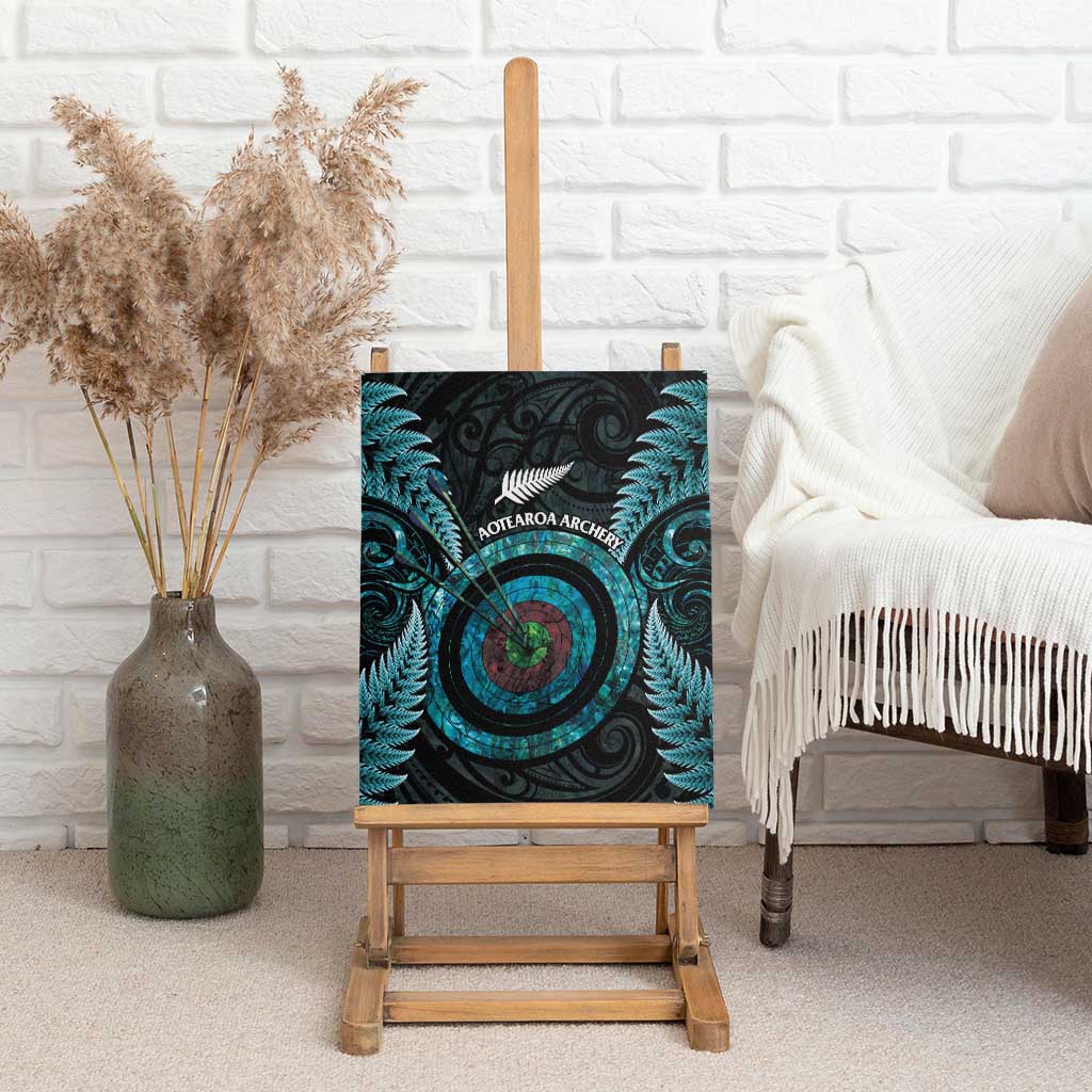 New Zealand Archery Canvas Wall Art Aotearoa Silver Fern Maori - Polynesian Pride