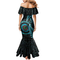 New Zealand Archery Family Matching Mermaid Dress and Hawaiian Shirt Aotearoa Silver Fern Maori LT14 - Polynesian Pride