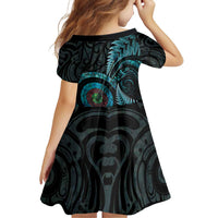New Zealand Archery Family Matching Off Shoulder Short Dress and Hawaiian Shirt Aotearoa Silver Fern Maori LT14 - Polynesian Pride