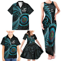 New Zealand Archery Family Matching Tank Maxi Dress and Hawaiian Shirt Aotearoa Silver Fern Maori LT14 - Polynesian Pride