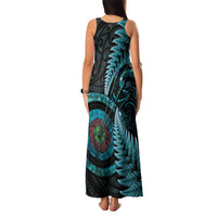 New Zealand Archery Family Matching Tank Maxi Dress and Hawaiian Shirt Aotearoa Silver Fern Maori LT14 - Polynesian Pride
