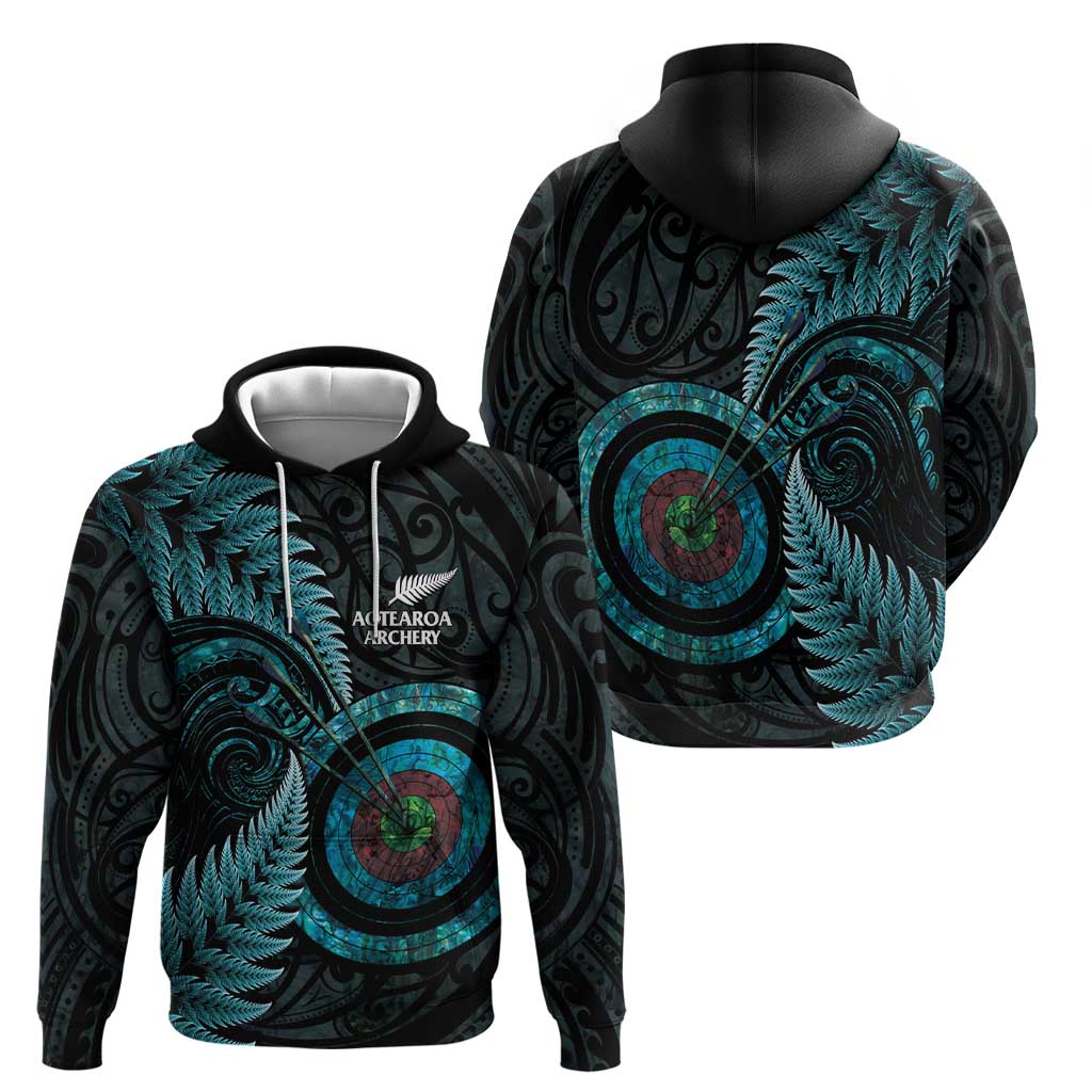 New Zealand Archery Hoodie Aotearoa Silver Fern Maori - Polynesian Pride