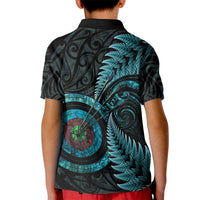 New Zealand Archery Kid Polo Shirt Aotearoa Silver Fern Maori LT14 - Polynesian Pride