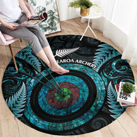 New Zealand Archery Round Carpet Aotearoa Silver Fern Maori - Polynesian Pride