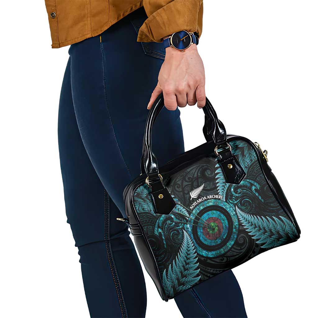 New Zealand Archery Shoulder Handbag Aotearoa Silver Fern Maori - Polynesian Pride