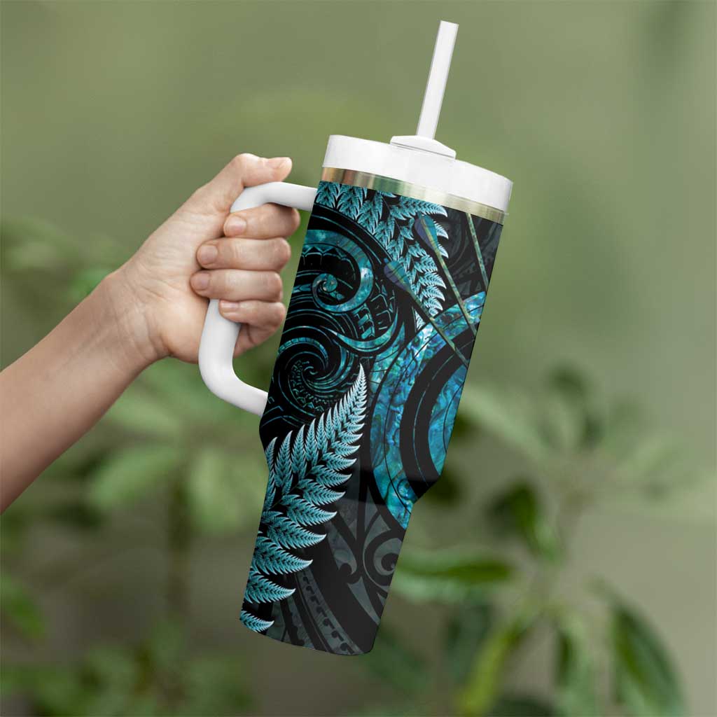 New Zealand Archery Tumbler With Handle Aotearoa Silver Fern Maori - Polynesian Pride