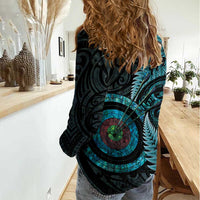 New Zealand Archery Women Casual Shirt Aotearoa Silver Fern Maori LT14 - Polynesian Pride