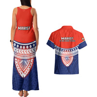Fiji School Couples Matching Tank Maxi Dress And Hawaiian Shirt Marist Brothers Fijian Tapa Pattern LT14 - Polynesian Pride