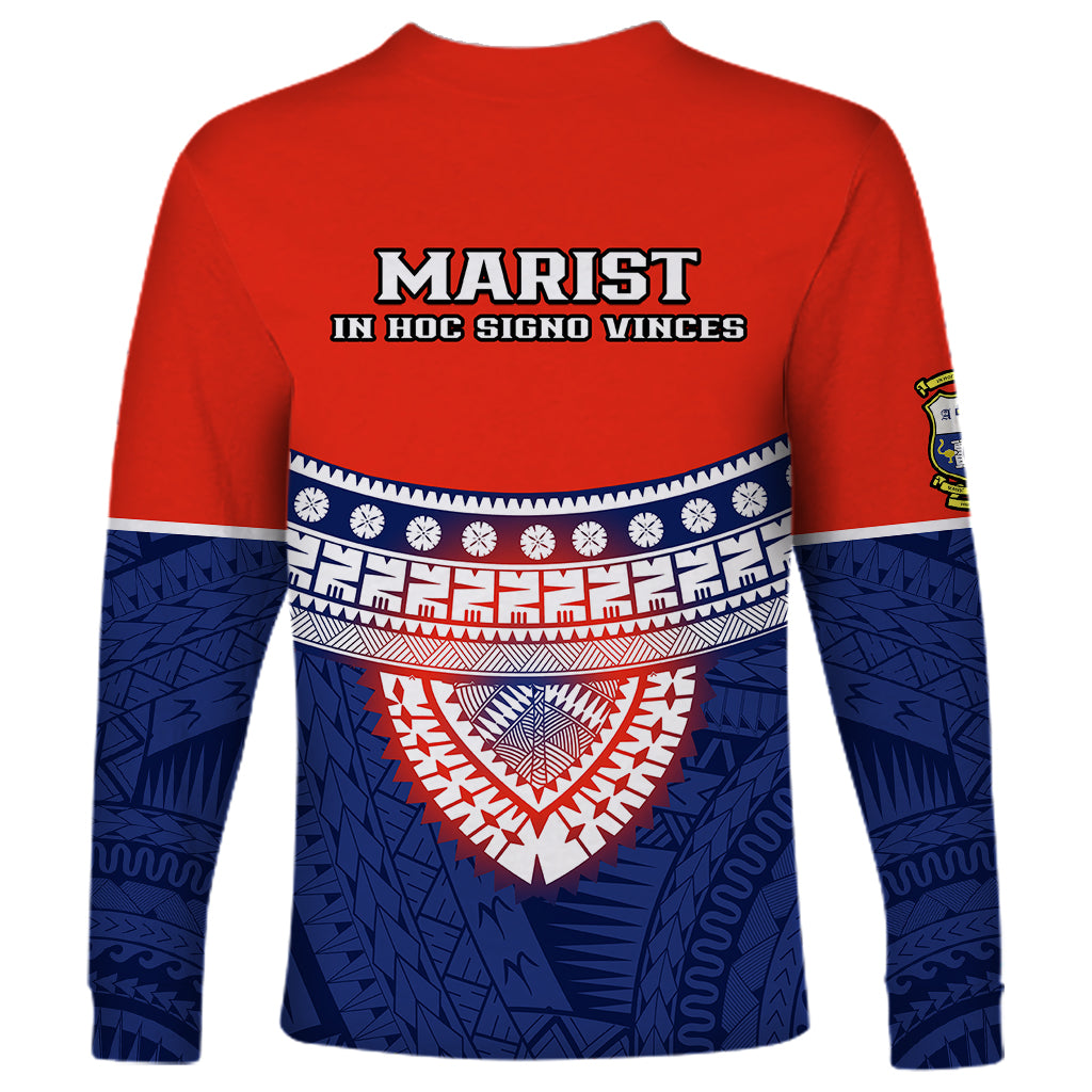 Fiji School Long Sleeve Shirt Marist Brothers Fijian Tapa Pattern LT14 - Polynesian Pride