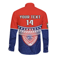 Custom Fiji School Long Sleeve Button Shirt Marist Brothers Fijian Tapa Pattern LT14 - Polynesian Pride