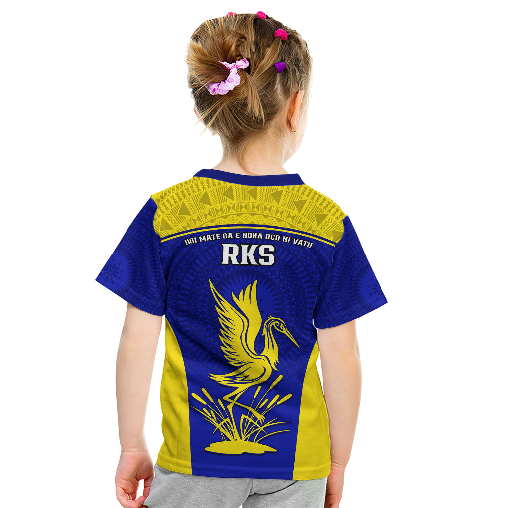 Fiji School Kid T Shirt Ratu Kadavulevu Heron With Fijian Tapa LT14 - Polynesian Pride