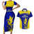 Custom Fiji School Couples Matching Short Sleeve Bodycon Dress and Hawaiian Shirt Ratu Kadavulevu Heron With Fijian Tapa LT14 Gold - Polynesian Pride