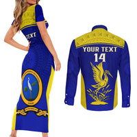 Custom Fiji School Couples Matching Short Sleeve Bodycon Dress and Long Sleeve Button Shirts Ratu Kadavulevu Heron With Fijian Tapa LT14 - Polynesian Pride