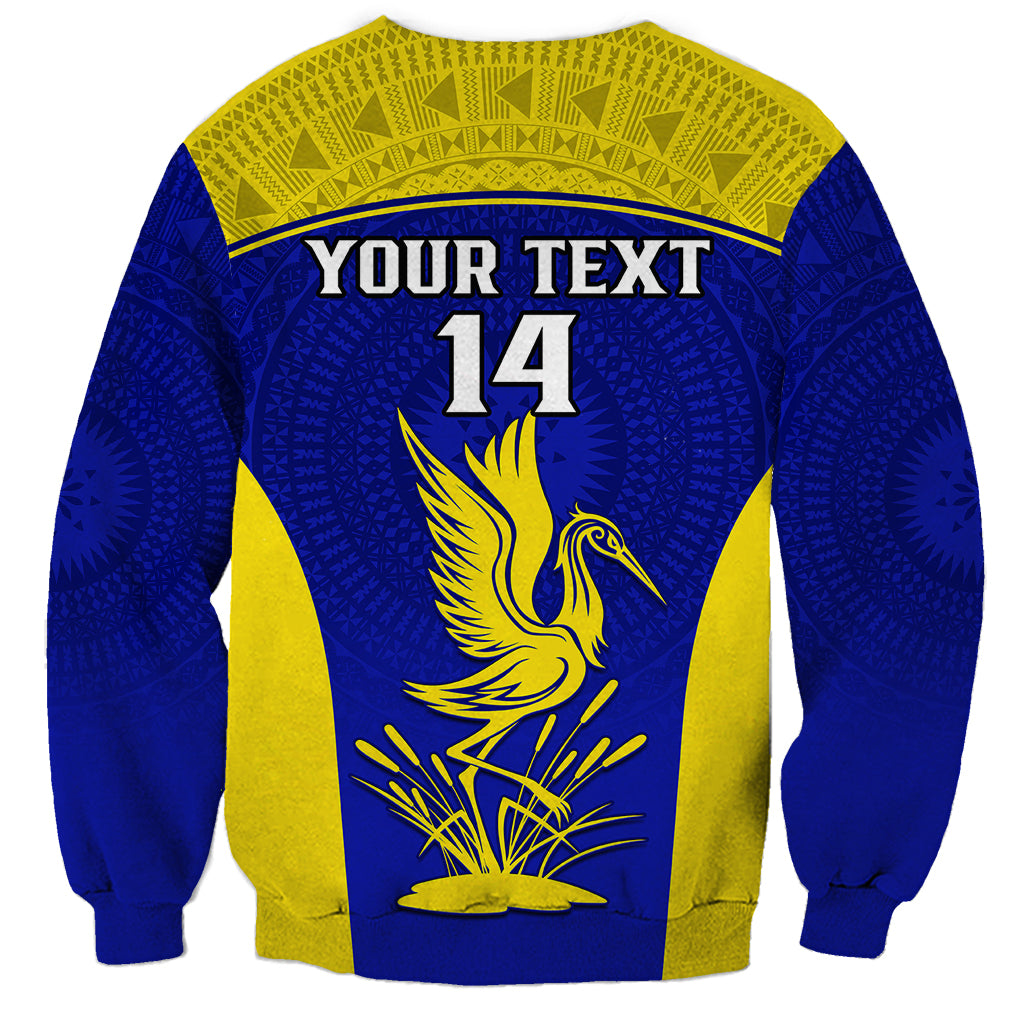 Custom Fiji School Sweatshirt Ratu Kadavulevu Heron With Fijian Tapa LT14 - Polynesian Pride