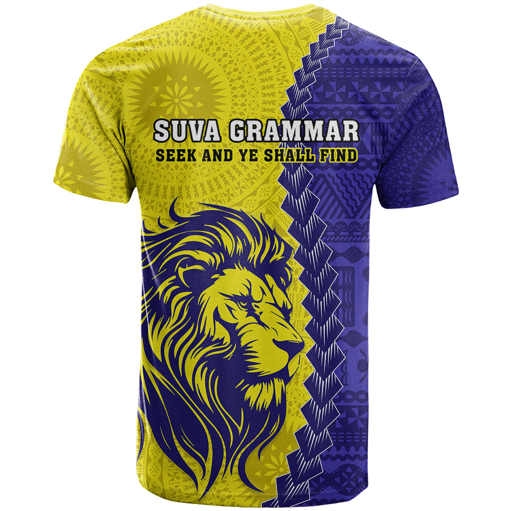 Fiji School T Shirt Suva Grammar Lions With Fijian Tapa LT14 - Polynesian Pride