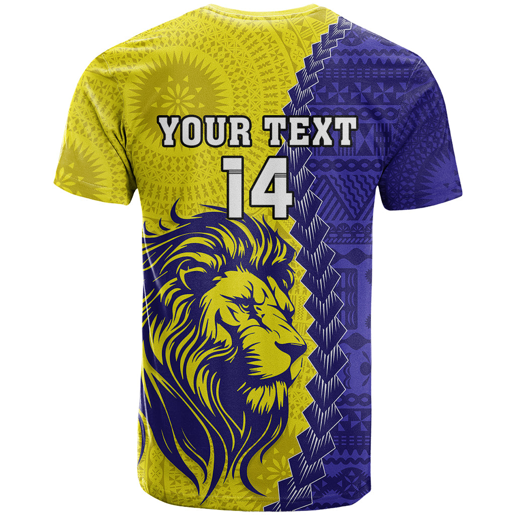 Custom Fiji School T Shirt Suva Grammar Lions With Fijian Tapa LT14 - Polynesian Pride