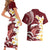 Blood Gold Polynesia Couples Matching Short Sleeve Bodycon Dress and Hawaiian Shirt Polynesian Frangipani With Sea Turtles