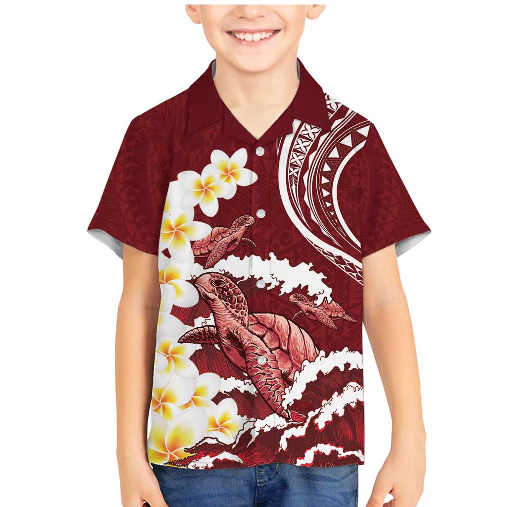 Blood Gold Polynesia Family Matching Mermaid Dress and Hawaiian Shirt Polynesian Frangipani With Sea Turtles