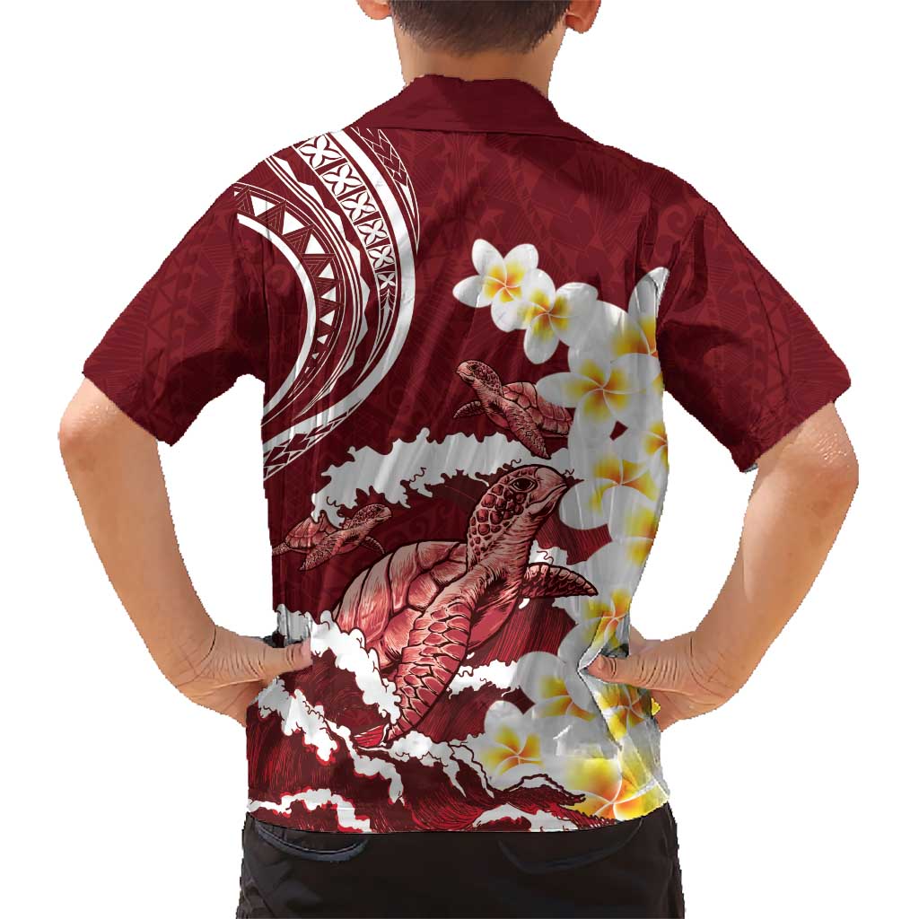 Blood Gold Polynesia Hawaiian Shirt Polynesian Frangipani With Sea Turtles
