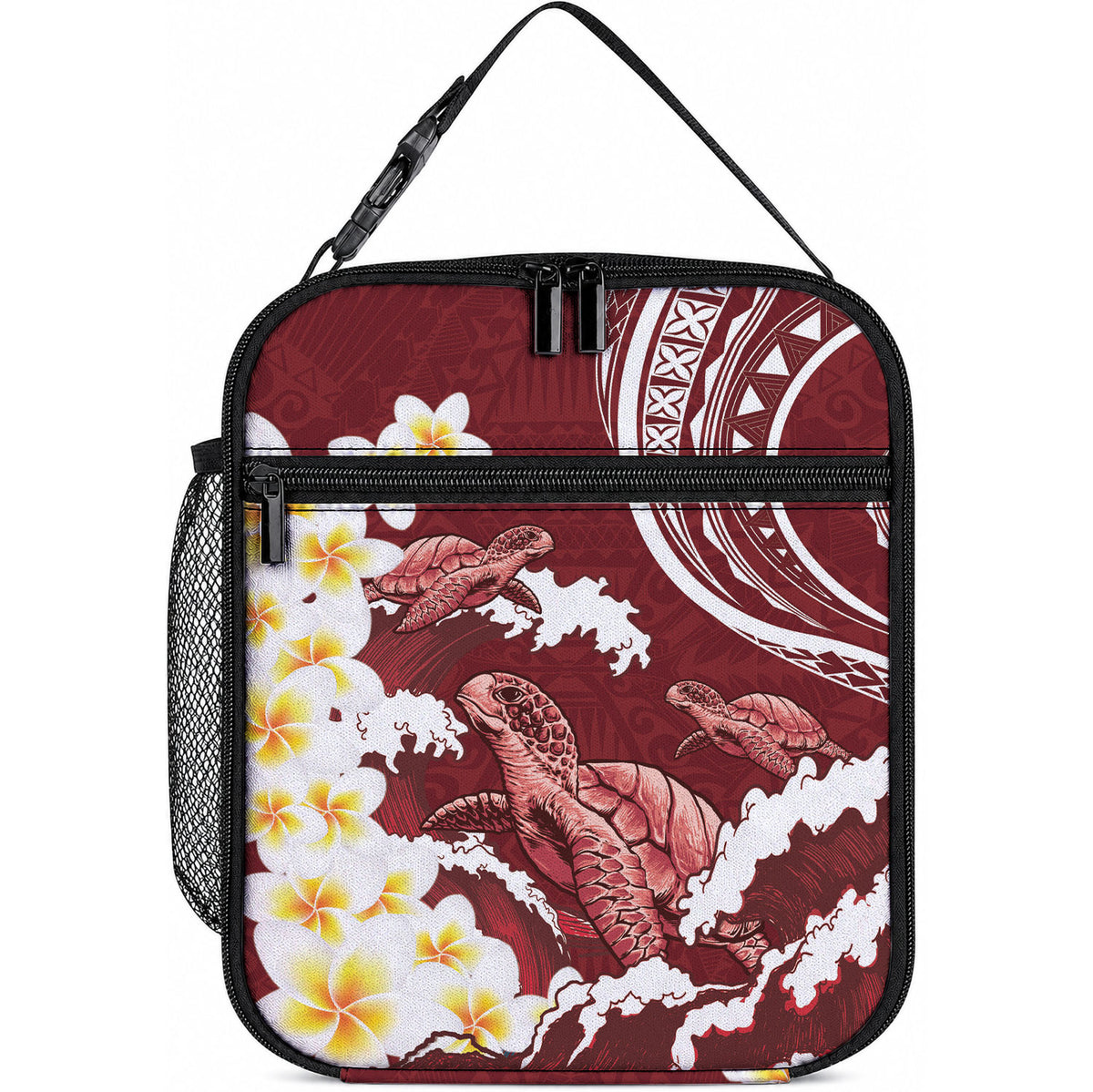 Blood Gold Polynesia Lunch Bag Polynesian Frangipani With Sea Turtles LT14 10.2 × 8.3 × 4.3 inch Blood Gold - Polynesian Pride