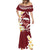 Blood Gold Polynesia Mermaid Dress Polynesian Frangipani With Sea Turtles