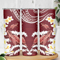 Blood Gold Polynesia Skinny Tumbler Polynesian Frangipani With Sea Turtles