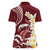 Blood Gold Polynesia Women Polo Shirt Polynesian Frangipani With Sea Turtles