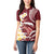 Blood Gold Polynesia Women Polo Shirt Polynesian Frangipani With Sea Turtles