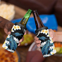 Black Polynesia 4 in 1 Can Cooler Tumbler Polynesian Frangipani With Sea Turtles