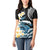 Black Polynesia Women Polo Shirt Polynesian Frangipani With Sea Turtles