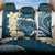 Dark Teal Polynesia Back Car Seat Cover Polynesian Frangipani With Sea Turtles