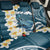 Dark Teal Polynesia Back Car Seat Cover Polynesian Frangipani With Sea Turtles