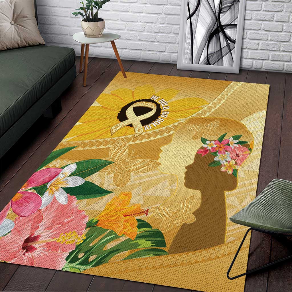 Polynesia Childhood Cancer Awareness Area Rug Be Bold Go Gold Polynesian Art