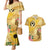 Polynesia Childhood Cancer Awareness Couples Matching Mermaid Dress and Hawaiian Shirt Be Bold Go Gold Polynesian Art