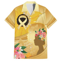 Polynesia Childhood Cancer Awareness Hawaiian Shirt Be Bold Go Gold Polynesian Art