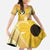 Polynesia Childhood Cancer Awareness Kid Short Sleeve Dress Be Bold Go Gold Polynesian Art