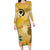 Polynesia Childhood Cancer Awareness Long Sleeve Bodycon Dress Be Bold Go Gold Polynesian Art