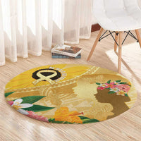 Polynesia Childhood Cancer Awareness Round Carpet Be Bold Go Gold Polynesian Art